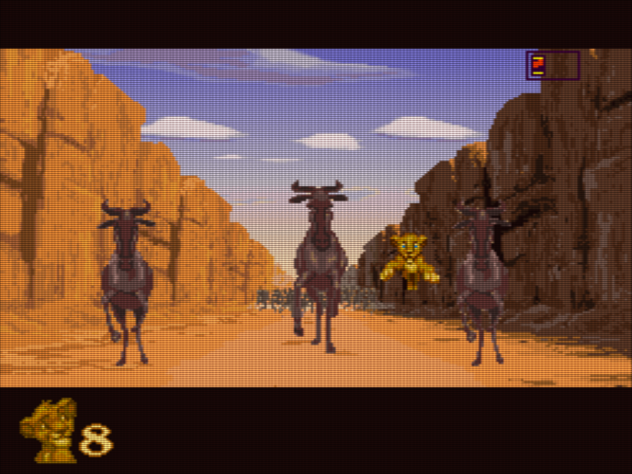 The stampede with the CRT shader at 4:3